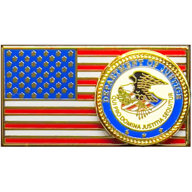 PBX-007-i US Department of Justice DOJ Pin Justice Department American Flag Pin
