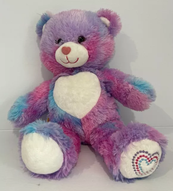 Build A Bear Teddy Bear Purple Pink Heart Soft Plush Toys Stuffed Animals 40cm