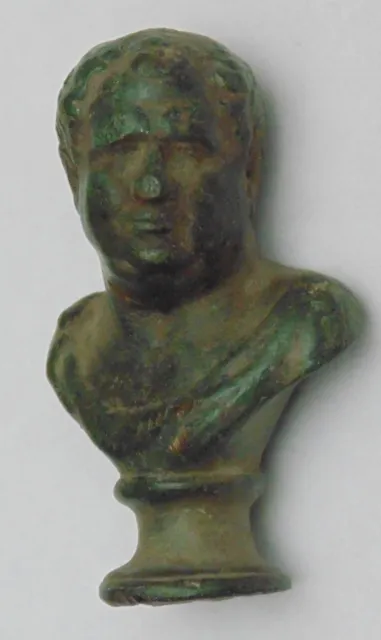 magnifique rare ancien BUSTE en bronze romain magnifique patine fin détail