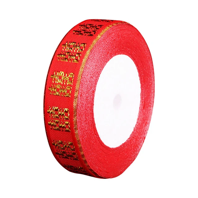 1 rollo ramo cinta decorativa cinta roja festiva suministros de envoltura de regalo