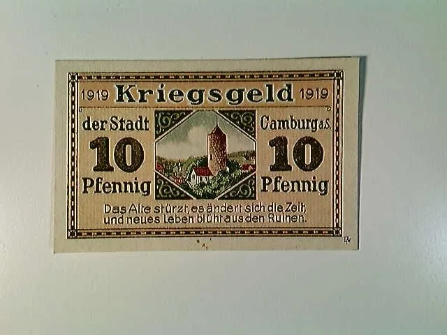Notgeld, Camburg a. S., 10 Pfennig, 1919