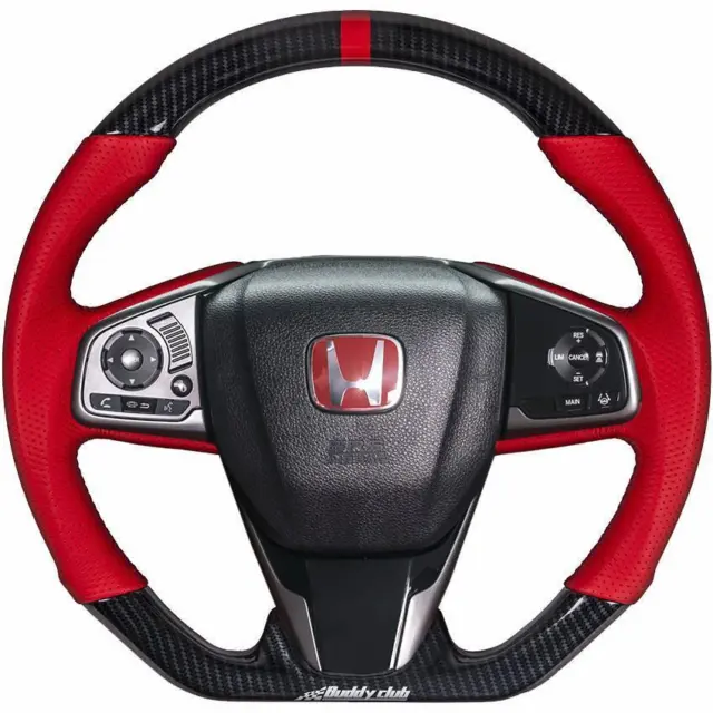 Buddy Club Time Attack Sport Steering Wheel for 2016-2021 Honda Civic Carbon