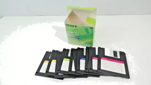 10 Disquettes Floppy Disk 3.5 '' - 2 HD - 1.44 MB SONY Double face Haute Densité