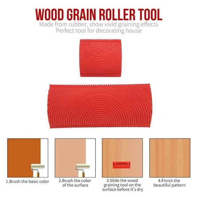 Granulado de madera para decoración del hogar cepillo rodillo pintura de pared herramienta de granulado de madera