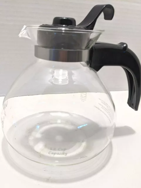 12 Cup Medelco One All Glass Stovetop Whistling Kettle Whistler Tea Pot