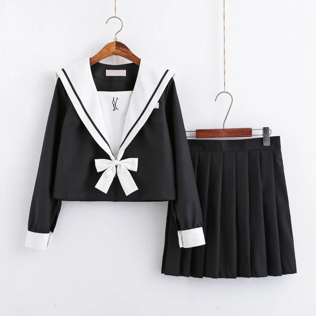 JAPANESE SCHOOL GIRL Sailor JK Uniform Wear Costume Tie Shirts Pleated