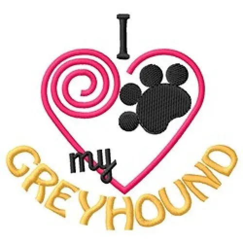 I "Heart" My Greyhound Long-Sleeved T-Shirt 1320-2 Size S - XXL