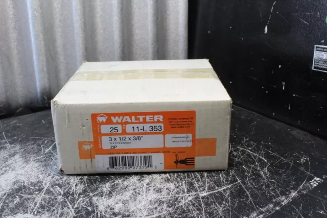 Box of 25 Walter Zip 23" x 1/2" x 3/8" HP Steel Grinding Wheels # 11-L 353