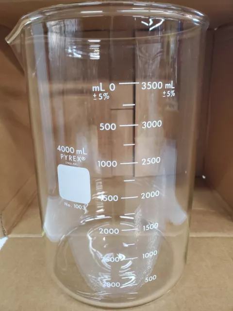 *new* 4000 ML Pyrex Beaker Corning Glass New in box Heavy Duty