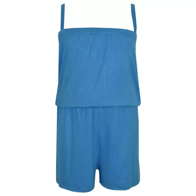 Kids Girls Plain Turquoise Color Playsuit Trendy All In One Jumpsuit 5-13 Years