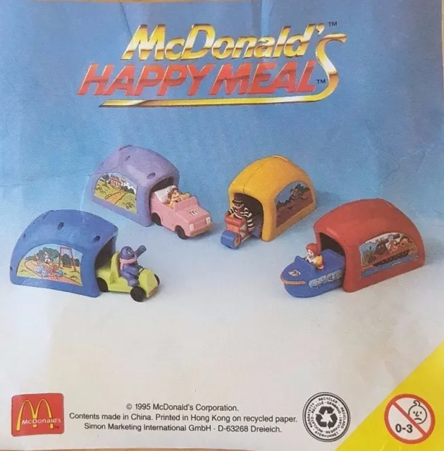 McDonalds Happy Meal Spielzeug 1996 Speedster + Kunststoff Garage Spielzeug - verschiedene Farben