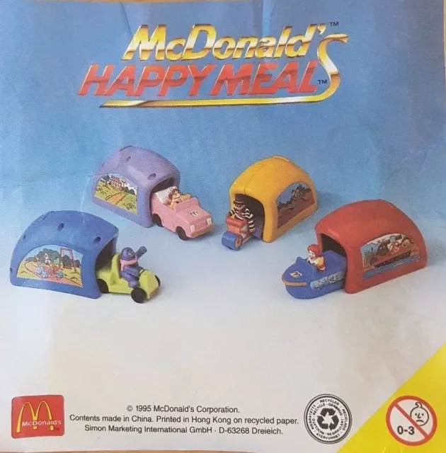 McDonalds Happy Meal Spielzeug 1996 Speedster + Kunststoff Garage Spielzeug - verschiedene Farben