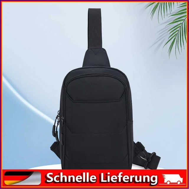 Bolso de pecho para hombre Safe Oxford Messenger Bag para senderismo montañismo (negro)