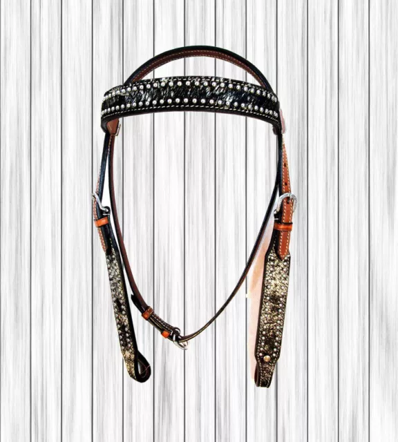 Used Headstall Show Western Bling Horse Bridle Trail Pleasure Barrel Racing Tack