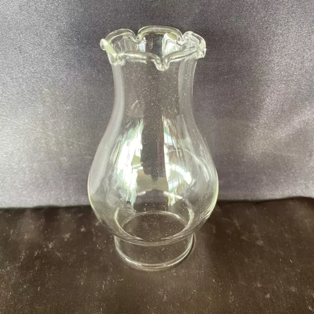 Glass Oil Lamp Chimney Pixie 2N - 34mm base diameter, 90mm tall.