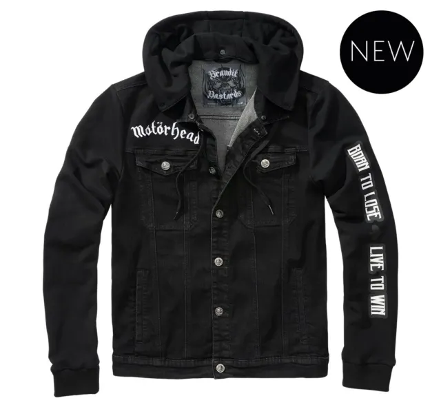 Motorhead Veste en Jeans Homme Imprimé Derrière Cradock Denimjacket Black