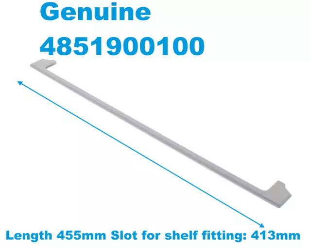 Genuine Beko Fridge Freezer Glass Shelf Front Trim Profile 4851900100