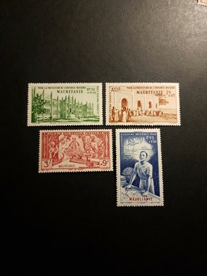 FRANCE COLONIE MAURITANIE POSTE AÉRIENNE N°6/9 NEUF ** LUXE MNH 