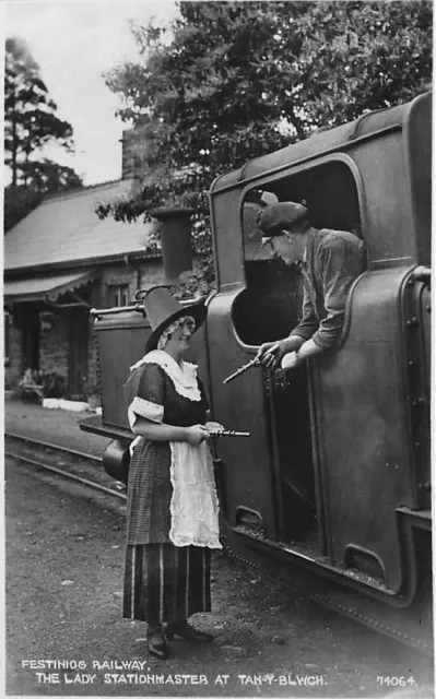 Early FFESTINIOG RAILWAY Tan Y Bwlch Lady Stationmaster Photo  Postcard