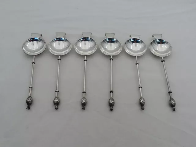 Set of 6 Old Chinese Sterling Silver Very Unusual Spoons PE-15