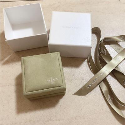 Van Cleef & Arpels Genuine Ring Box Case Outer Box Color Moss Green with Ribbon