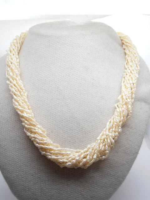 Collana girocollo con Perle d'acqua dolce e Chiusura in Argento 925