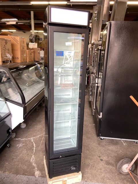 NEW 1 Glass Door Shallow Display NSF Slim Refrigerator Beverage IDW G-11C #8671