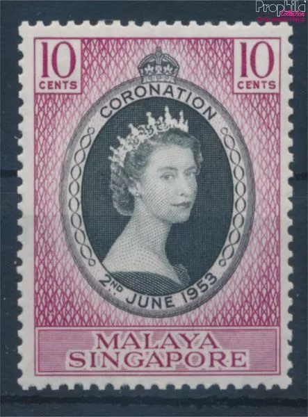 Briefmarken Singapur 1953 Mi 27 Jahrgang 1953 komplett postfrisch Königsh (10364