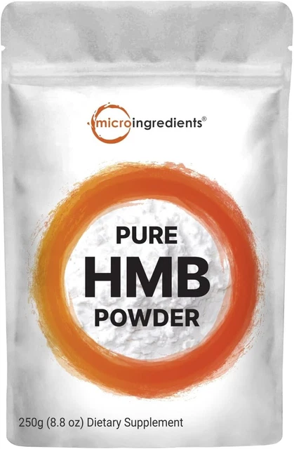 Micro Ingredients Pure HMB Powder, 250 Grams, Powerfully Supports Muscle Stamina