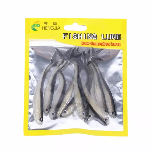 10pcs/paquet 8cm*2.2g Leurre Souple Pêche Perche Truite Chevesne Poisson