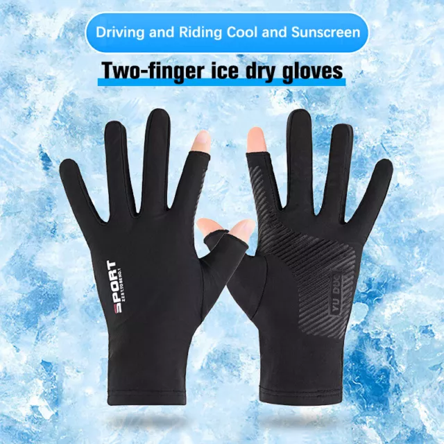 Fishing Gloves Ice Silk Non-Slip Gloves Breathable Sunscreen Riding Gloves SN❤