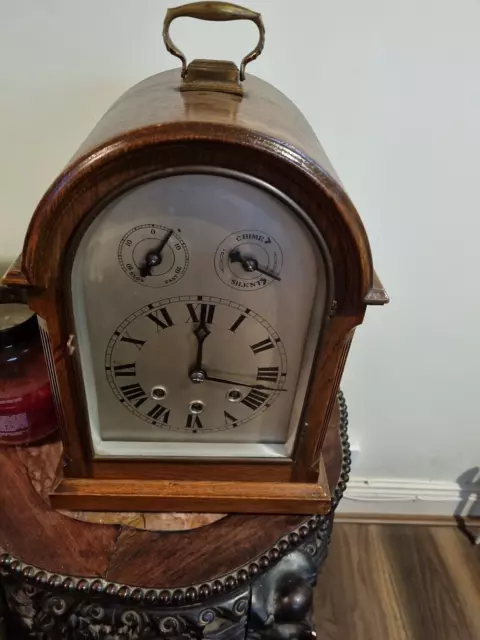 victorian  oak westminster chimes bracket clock