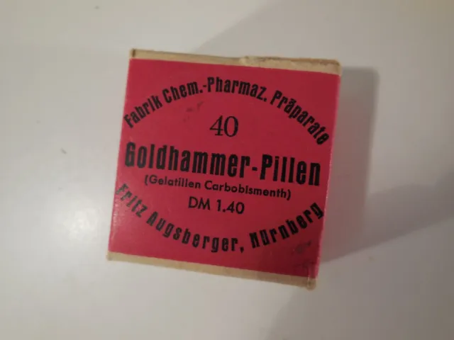 lantike Blechdose Pillen Pappe Schachtel Goldhammer Augsberg OVP+Gebrauchsanw.