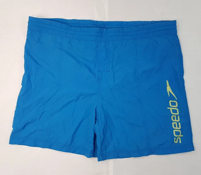 "Speedo Ragazzi 10-11 Anni Vita W28-32"" Pantaloncini Da Nuoto Blu Tasca Fodera