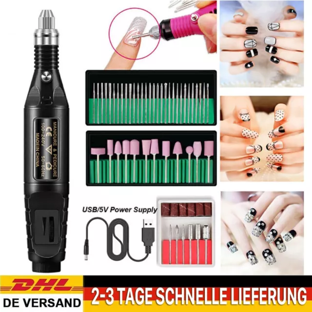 30Tlg Maniküre Profi Elektrisch Nail Art Nagelfräser Nagelfeile Set Pediküre Neu