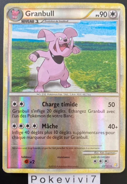 Carte Pokemon GRANBULL 22/123 RARE REVERSE HGSS HEARTGOLD SOULSILVER FR OCCASION
