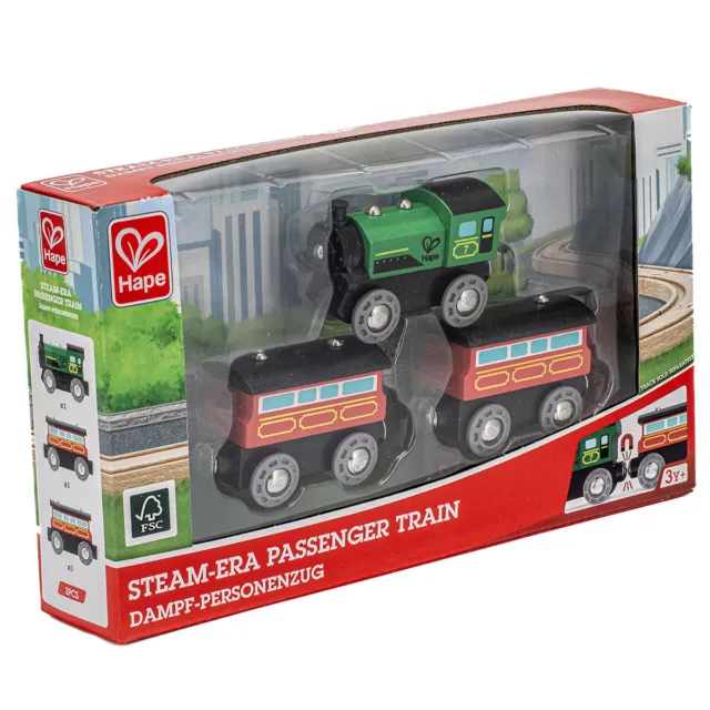 Hape Steam-Era Passagers Train Locomotive Train Enfants Set de Jeux Âge 3+ Neuf