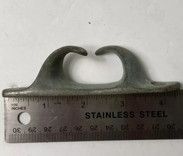 Vintage Bow Line Open Skene Chock 5” Cleat Marine Hardware Boat Patina Brass 3