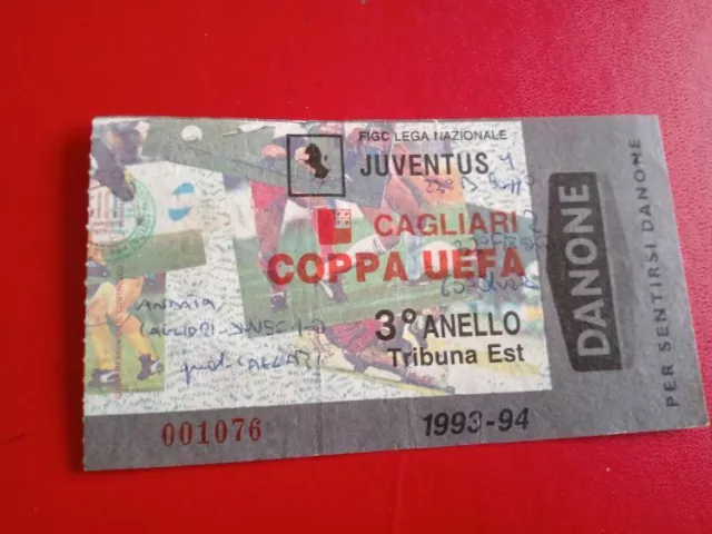 Biglietti Calcio Stadio Juventus Cagliari  Coppa Uefa 1993 94