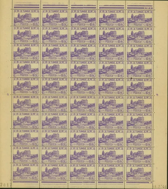 Tunisia 1946 - French Colony -MNH stamps. Yv. Nr.: 287.Sheet of 50 (EB) AR-01547