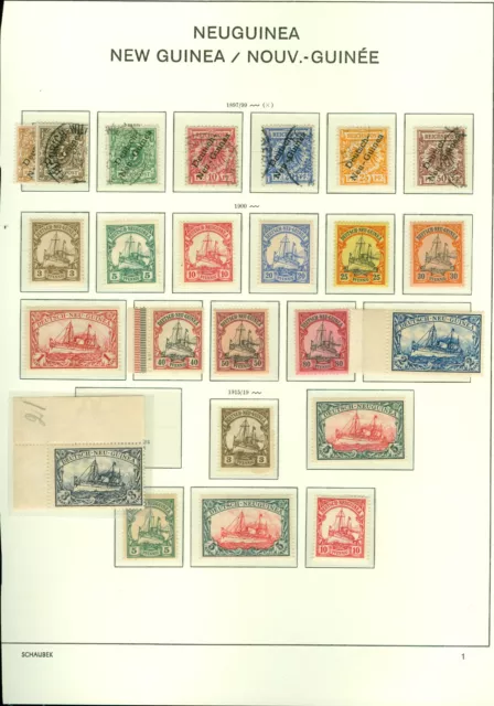 Briefmarken, Dt. Reich, Kolonien,  Neuguinea, gefalzt und gest., Eckrand postfri