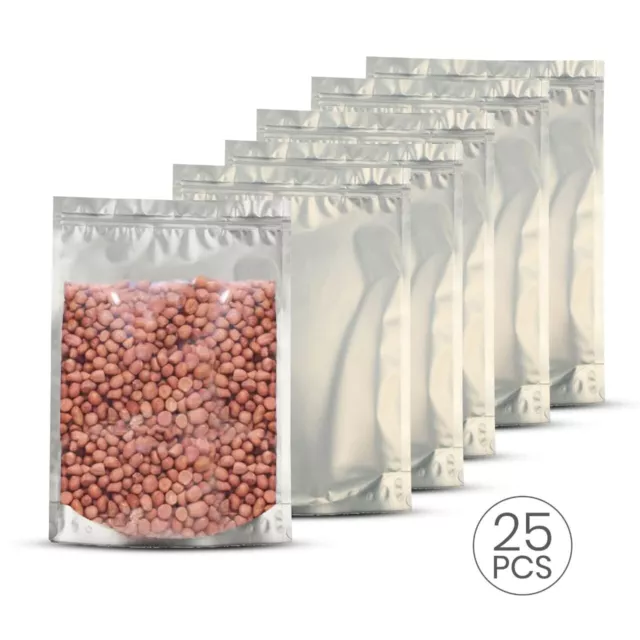 (50pc) Mylar Bags 1 Gallon Extra Thick 9.5 Mil - 10"x14"  with Stand up Ziplock