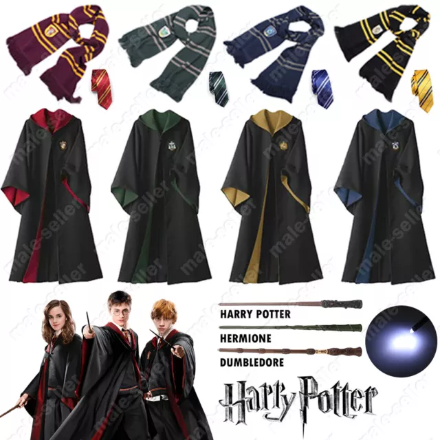 Harry Potter Kostüm Cape Mantel Umhang Krawatte Gryffindor Slytherin Hufflepuff.