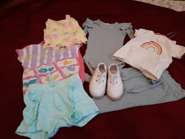 Baby toddler girl clothes bundle 12-18 months 7 items mainly Primark