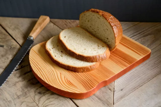 Handmade eco-friendly pine bread, cutting board in the shape of a slice of toast