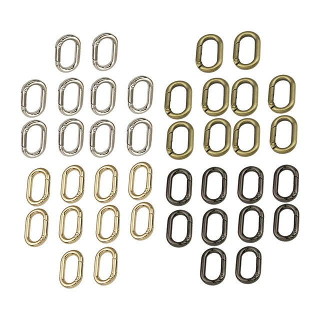 10 Pcs  Anneaux Ovales Mousqueton Ovale Anneaux Fendus en Métal Porte-clés