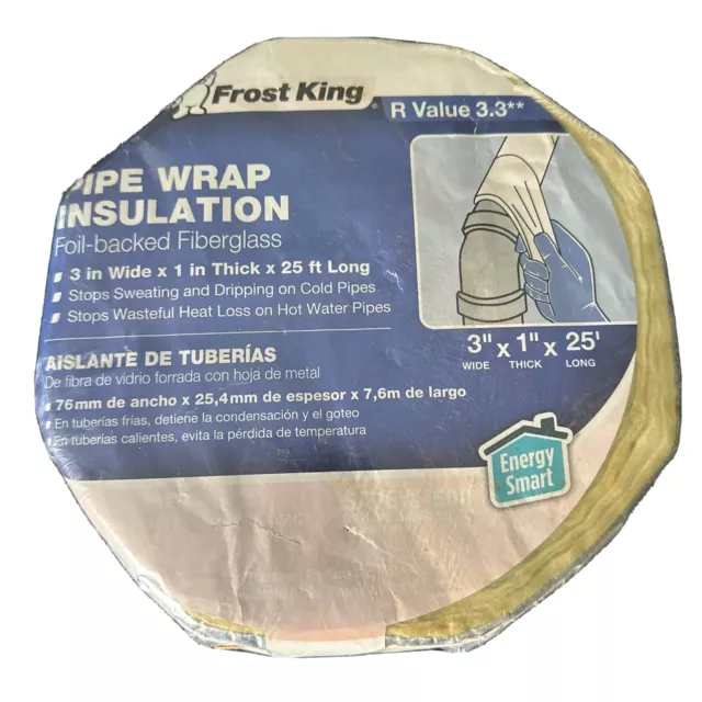 Frost King Sp42x/16 3" X 25 Ft. Fiberglass & Foil Pipe Insulation Wrap (3rolls)