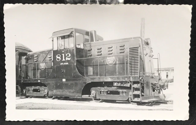 Missouri Pacific Lines Railroad MP #812 Diesel Locomotive Train B&W Photograph