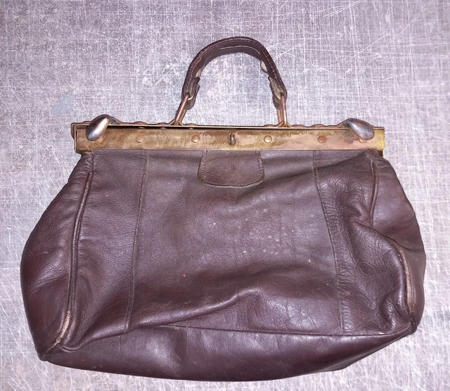 Antik Hebammentasche Handtasche - Ledertasche - Arzttasche