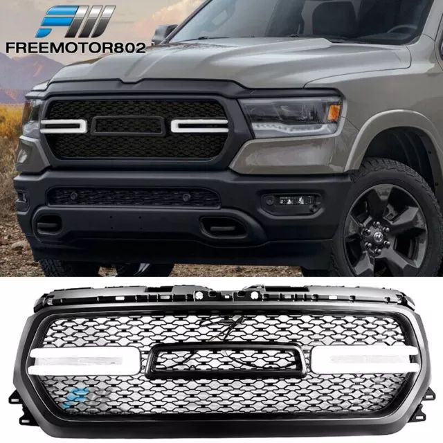 Fits 19-24 Ram 1500 LED DRL w/ Switchback Turn Signal Light Matte Black Grille